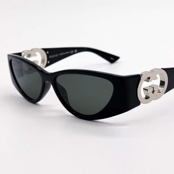 NEW GUCCI GG1824S 001 WOMEN BLACK SUNGLASSES GUCCI - Picture 7 of 12